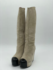 Moschino Shoes Cap Toe Wedge Stiefel EU 36 Beige