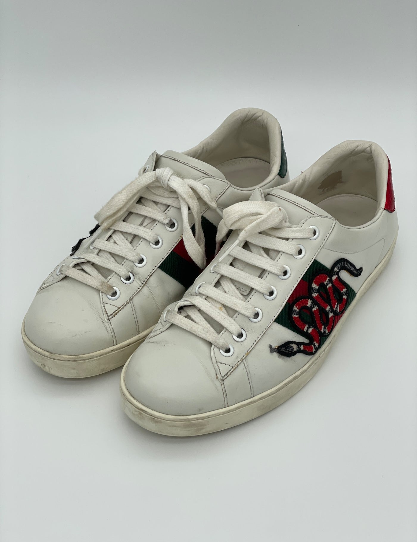 Gucci Ace Kingsnake Low Top Sneaker EU 41 Weiß - Image 2